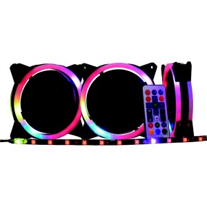 COOLER PARA GABINETE KMEX KIT C/ 3 PCS 120 X 120 X 25 AFJ1225 LED RGB