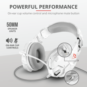 HEADSET GXT-322W CARUS SNOW CAMO COM DRIVER 50MM TRUST 20864