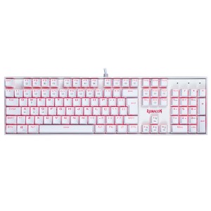 TECLADO MECANICO GAMER MITRA LED SWITCH REDRAGON MK2 BROWN BRANCO K551W REDRAGON