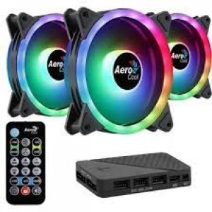 KIT 3 COOLER C/HUB AEROCOOL DUO 12 PRO C/CONTROLE