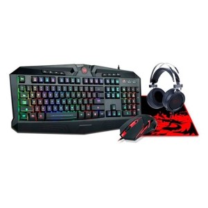 KIT GAMER REDRAGON TECLADO HARPE RGB/MOUSE CENTROPHORUS/HEADSET SCYLLA/ MOUSEPAD S112