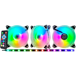 KIT COOLER KMEX AABEK1 3 FANS ARGB WHITE ELF II 120X120X25MM + CONTROLE