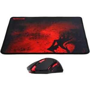 KIT GAMER MOUSE CENTROPHORUS MOUSE PAD 330 X 260 X 3MM REDRAGON M601-BA