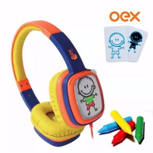 HEADPHONE CARTOON OEX HP 302 LARANJA AZUL
