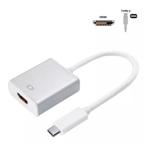 ADAPTADOR TYPE-C PARA HDMI FULL HD 4K 12 CENTIMETROS CINZA
