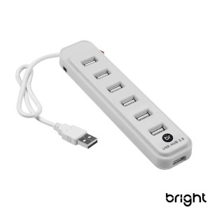 HUB USB BRANCO 7 PORTAS BRIGHT 0191